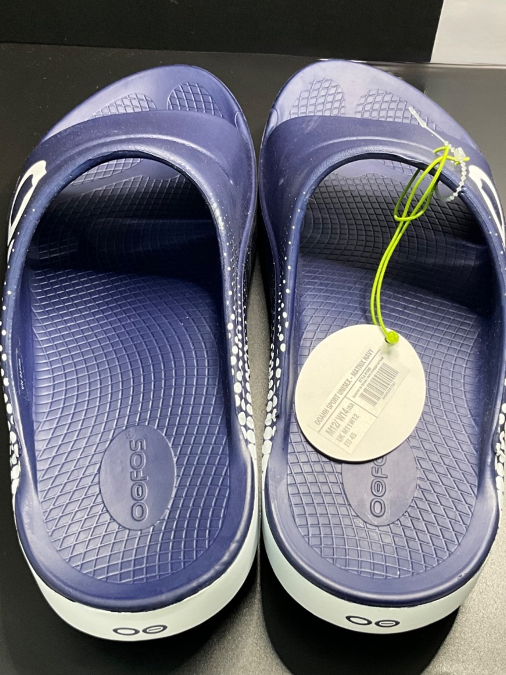 OOFOS Ooahhh Sport Unisex Slides-Matrix Navy. US Men’s 12. NWT/No Box - Picture 5 of 10